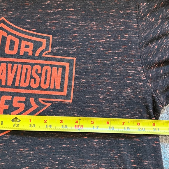 Harley Davidson Motorcycle HD Marbled Black and Orange Lightweight Shirt XL - Picture 7 of 10